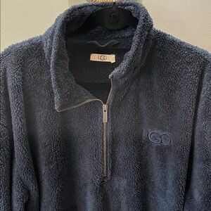UGG Dark Blue Fleece Half-Zip Pullover